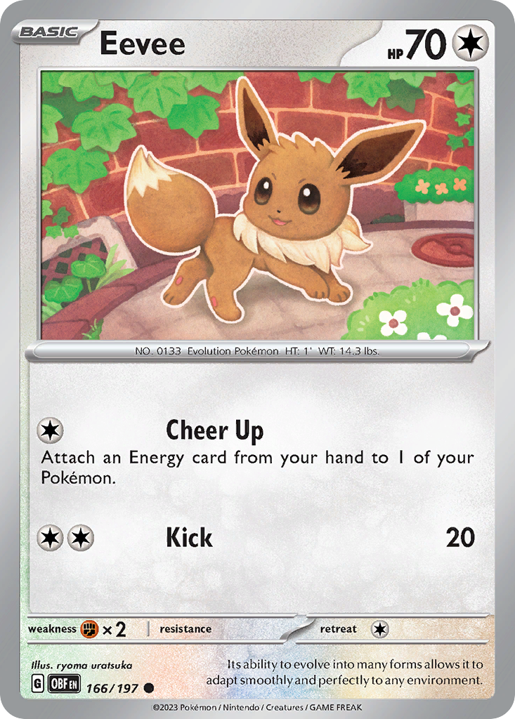 Eevee sv3-166 Common from Obsidian Flames Set