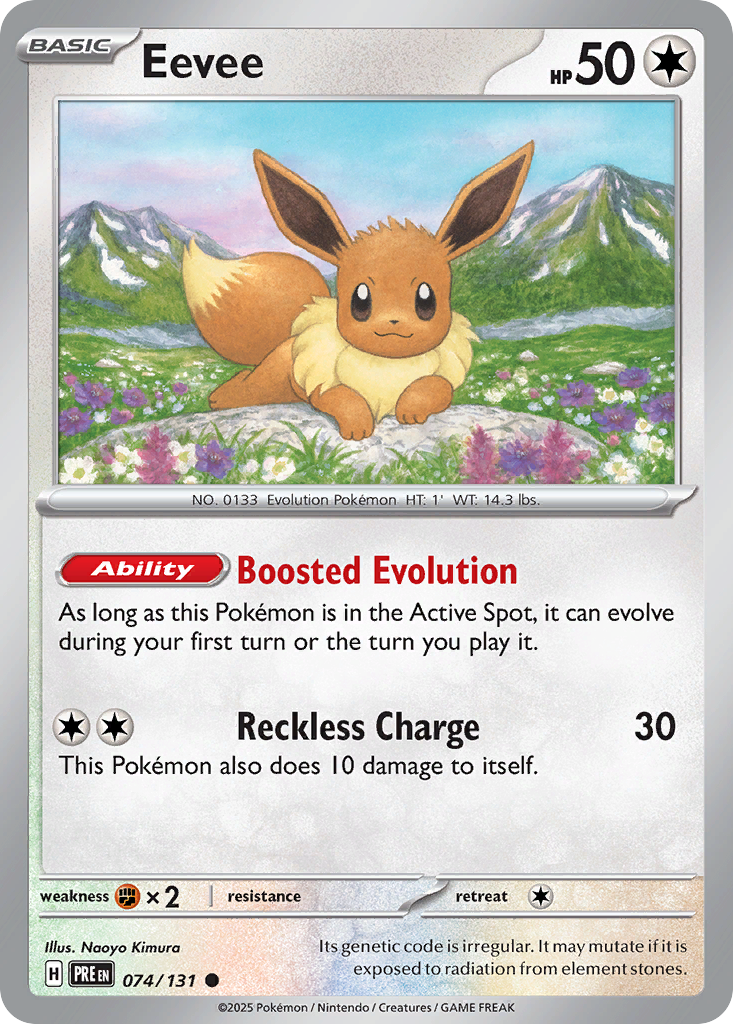 Eevee sv8pt5-74 Common from Prismatic Evolutions Set