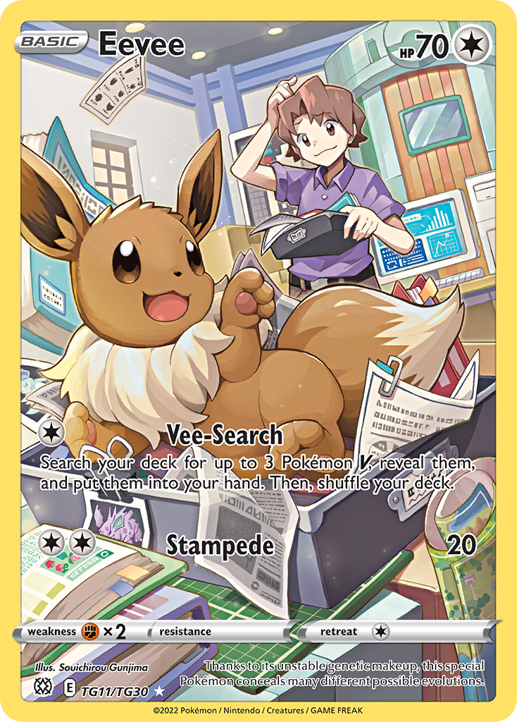 Eevee swsh9tg-TG11 Trainer Gallery Rare Holo from Brilliant Stars Trainer Gallery Set