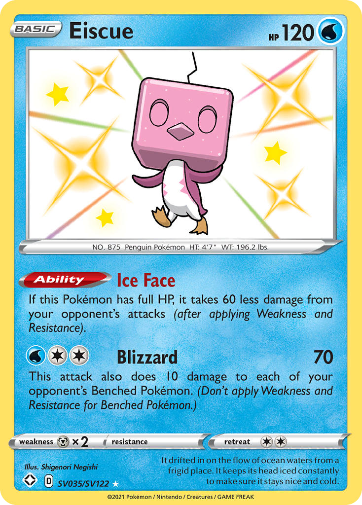 Eiscue swsh45sv-SV035 Rare Shiny from Shining Fates Shiny Vault Set