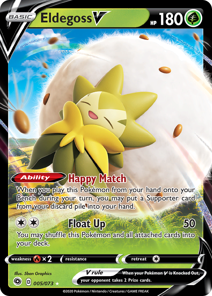 Eldegoss V swsh35-5 Rare Holo V from Champion's Path Set