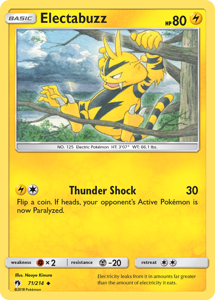 Electabuzz sm8-71 Uncommon from Lost Thunder Set