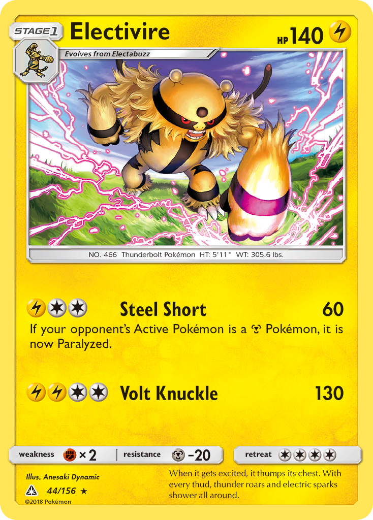 Electivire sm5-44 Rare from Ultra Prism Set