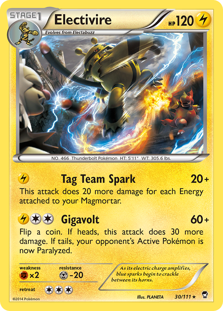 Electivire xy3-30 Rare from Furious Fists Set