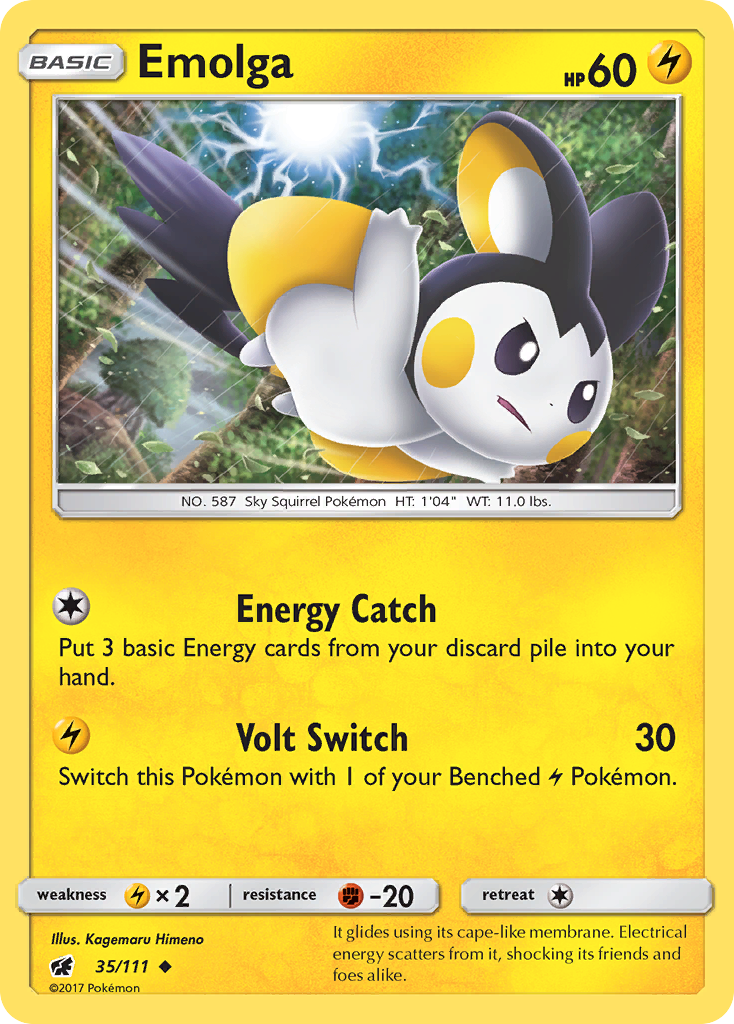 Emolga sm4-35 Uncommon from Crimson Invasion Set