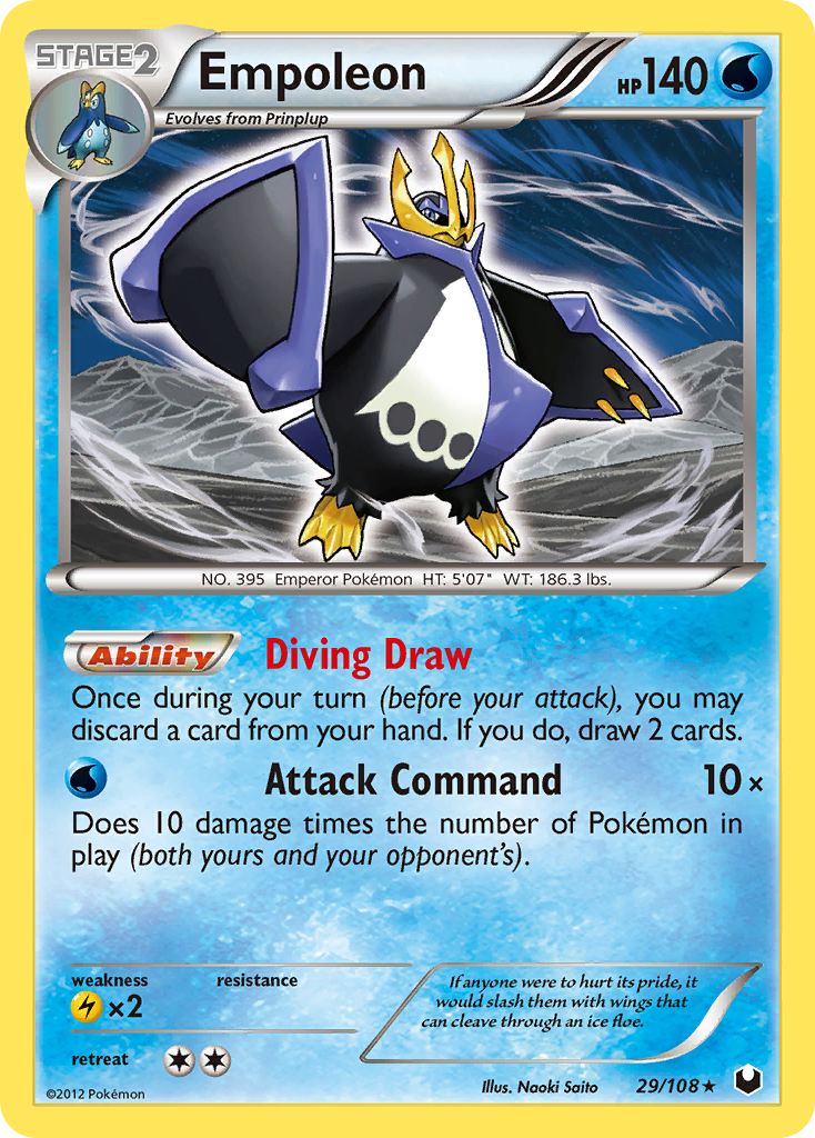 Empoleon bw5-29 Rare Holo from Dark Explorers Set