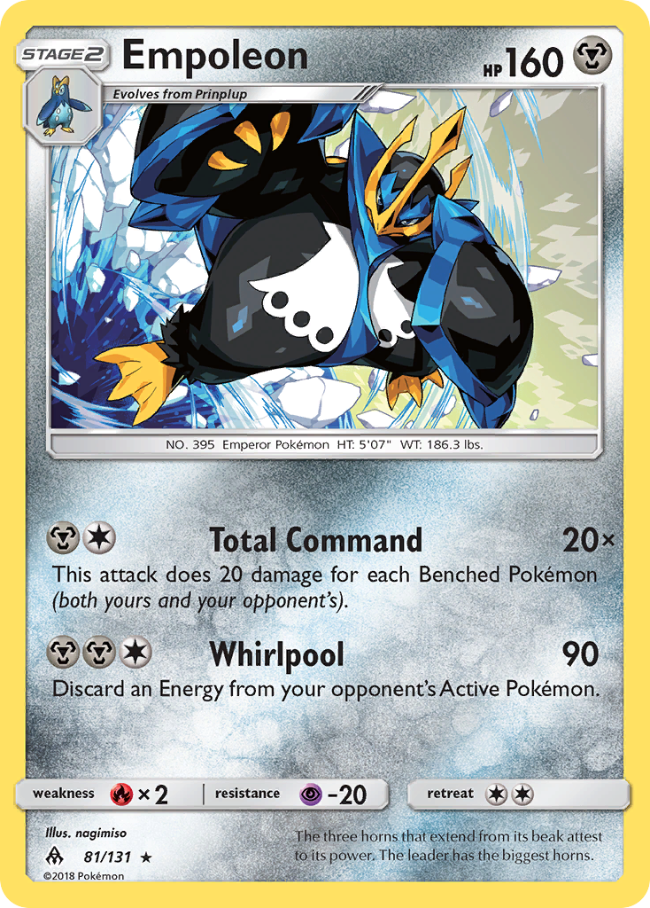 Empoleon sm6-81 Rare Holo from Forbidden Light Set