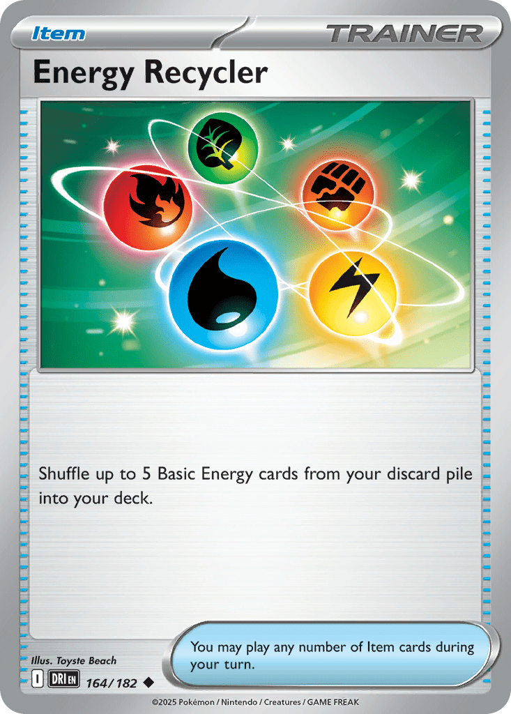 Energy Recycler sv10-164 Uncommon from Destined Rivals Set