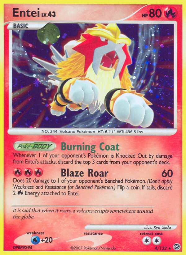 Entei dp3-4 Rare Holo from Secret Wonders Set