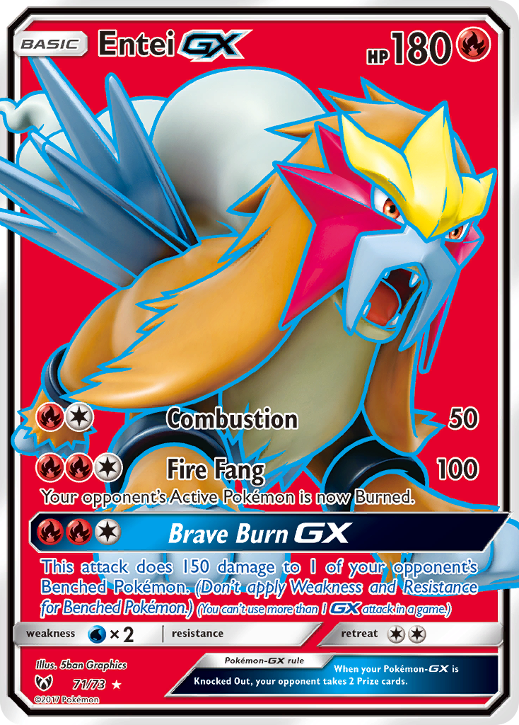 Entei-GX sm35-71 Rare Ultra from Shining Legends Set