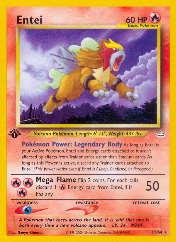 Entei neo3-17 Rare from Neo Revelation Set