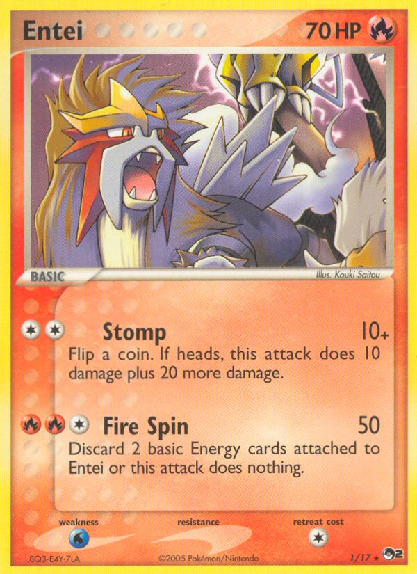 Entei pop2-1 Rare from POP Series 2 Set