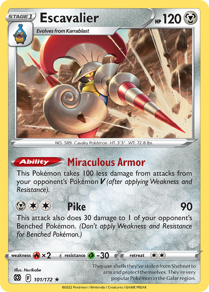 Escavalier swsh9-101 Rare from Brilliant Stars Set