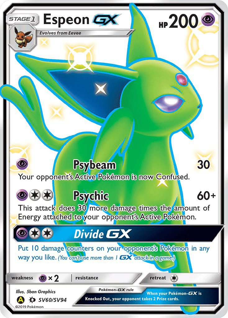 Espeon-GX sma-SV60 Rare Shiny GX from Hidden Fates Shiny Vault Set