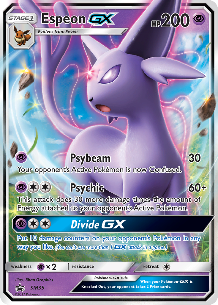 Espeon-GX smp-SM35 Promo from SM Black Star Promos Set