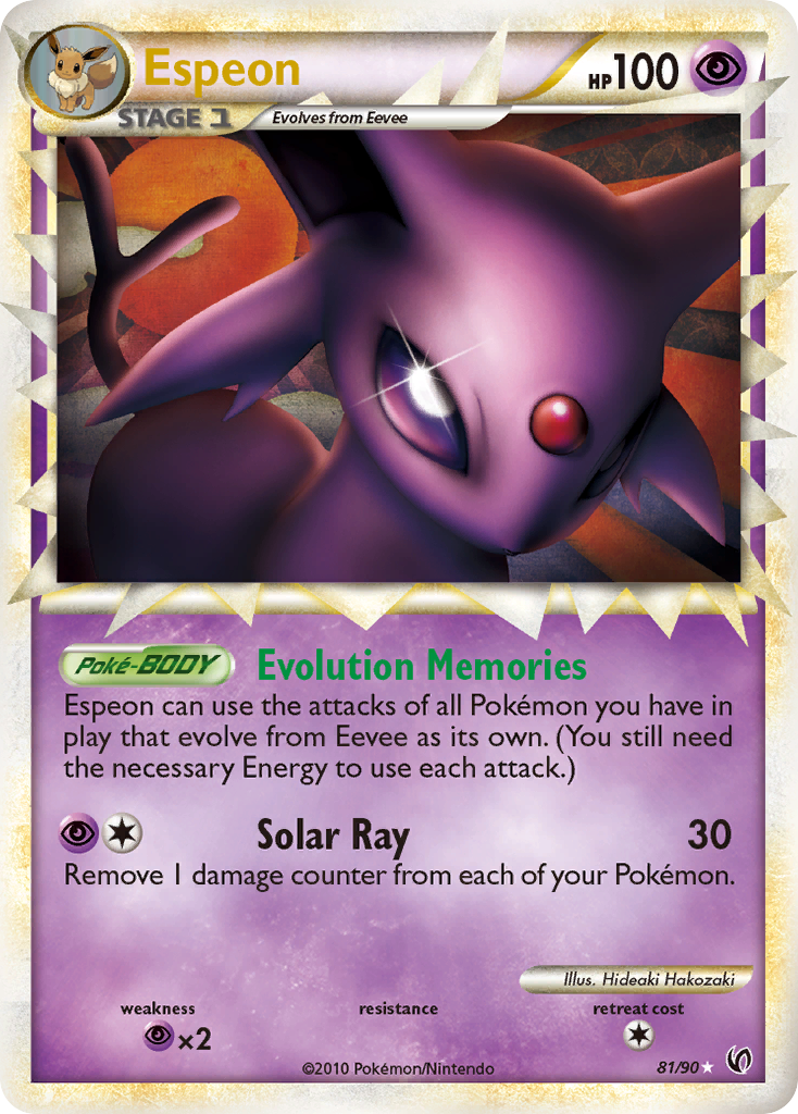 Espeon hgss3-81 Rare Prime from HS—Undaunted Set