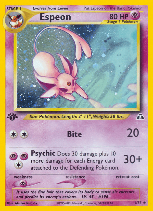 Espeon neo2-1 Rare Holo from Neo Discovery Set