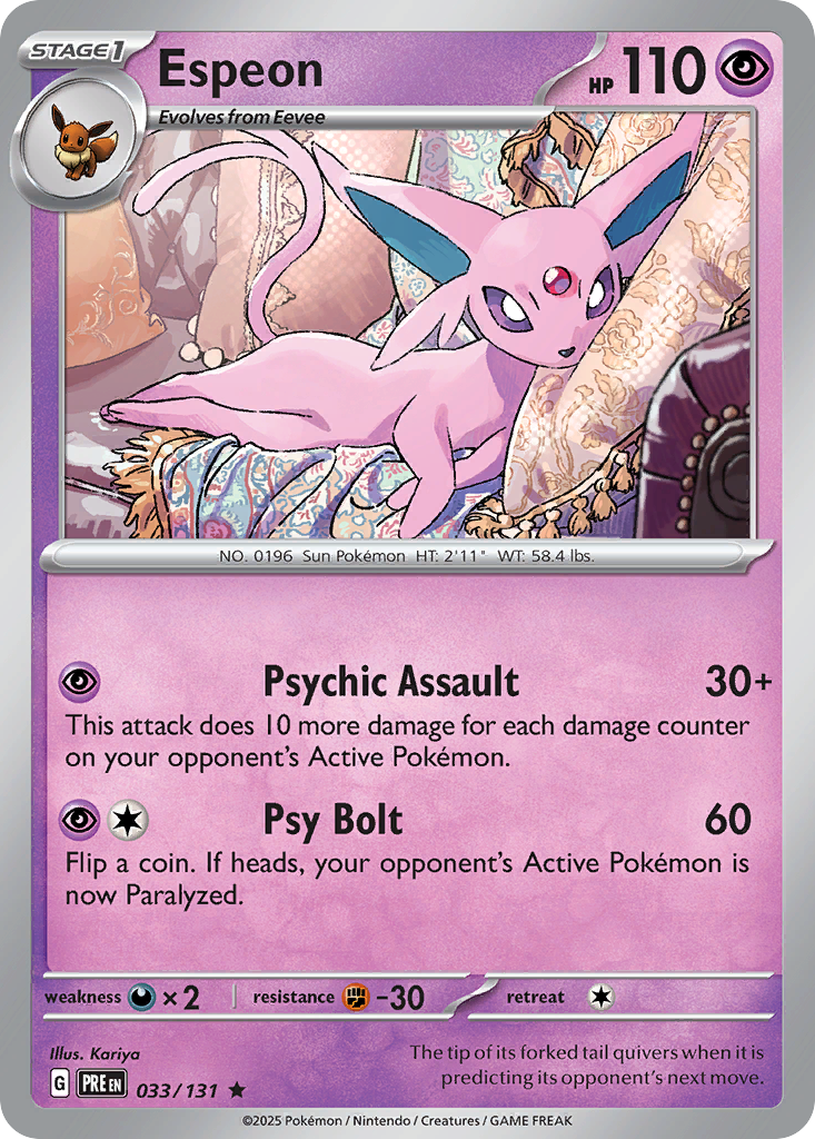 Espeon sv8pt5-33 Rare from Prismatic Evolutions Set