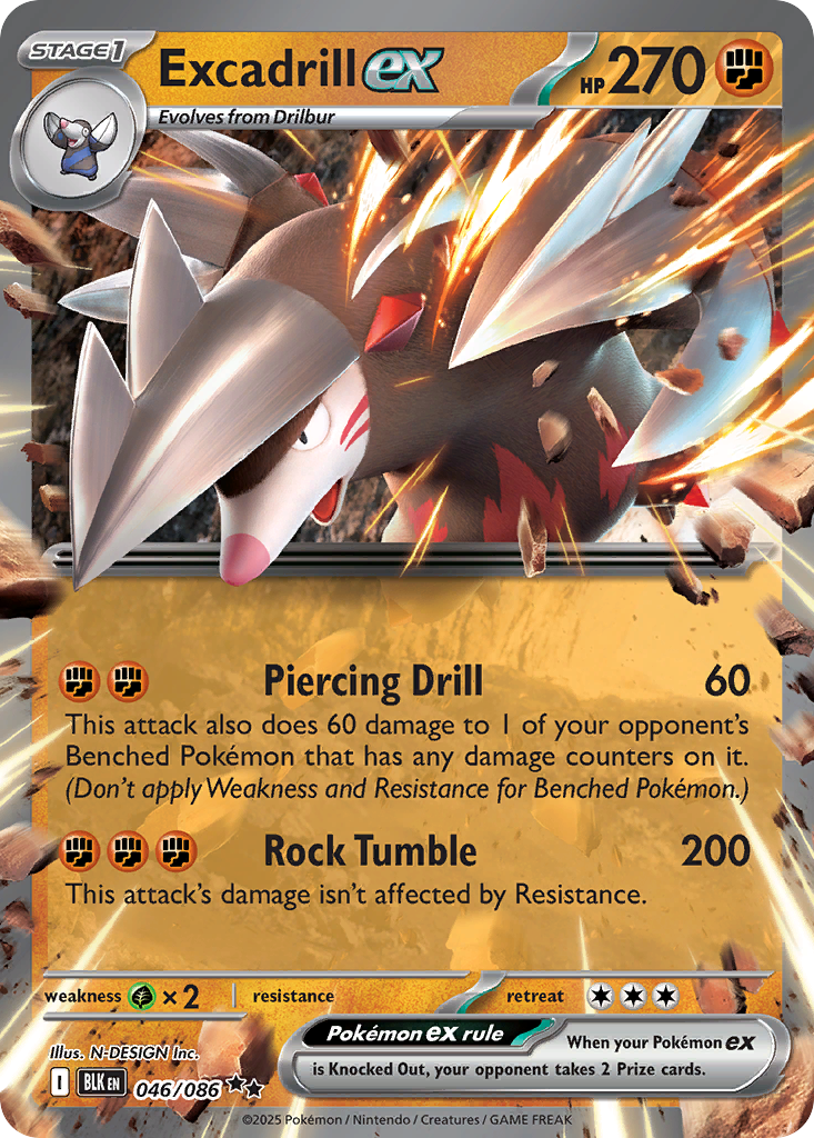 Excadrill ex zsv10pt5-46 Double Rare from Black Bolt Set