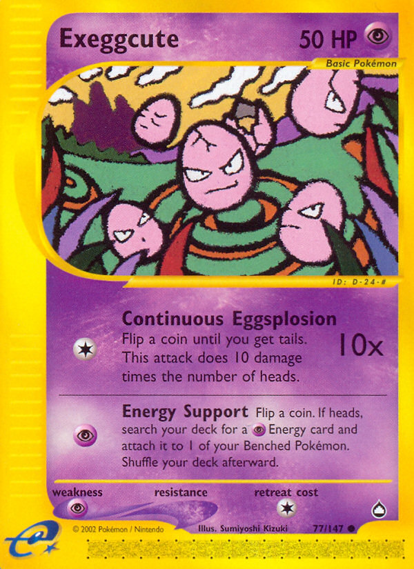 Exeggcute ecard2-77 Common from Aquapolis Set
