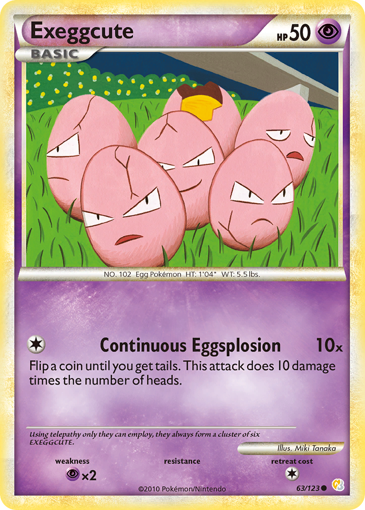 Exeggcute hgss1-63 Common from HeartGold & SoulSilver Set