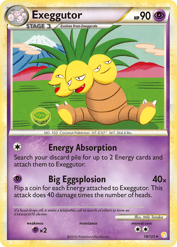 Exeggutor hgss1-18 Rare from HeartGold & SoulSilver Set