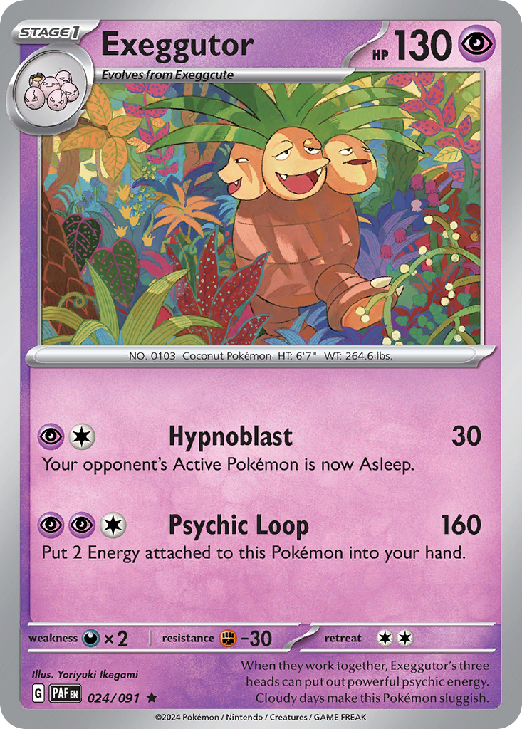 Exeggutor sv4pt5-24 Rare from Paldean Fates Set