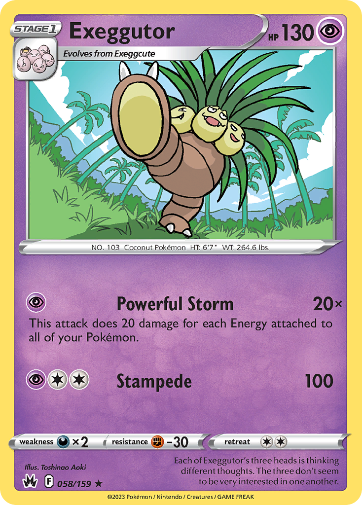 Exeggutor swsh12pt5-58 Rare from Crown Zenith Set