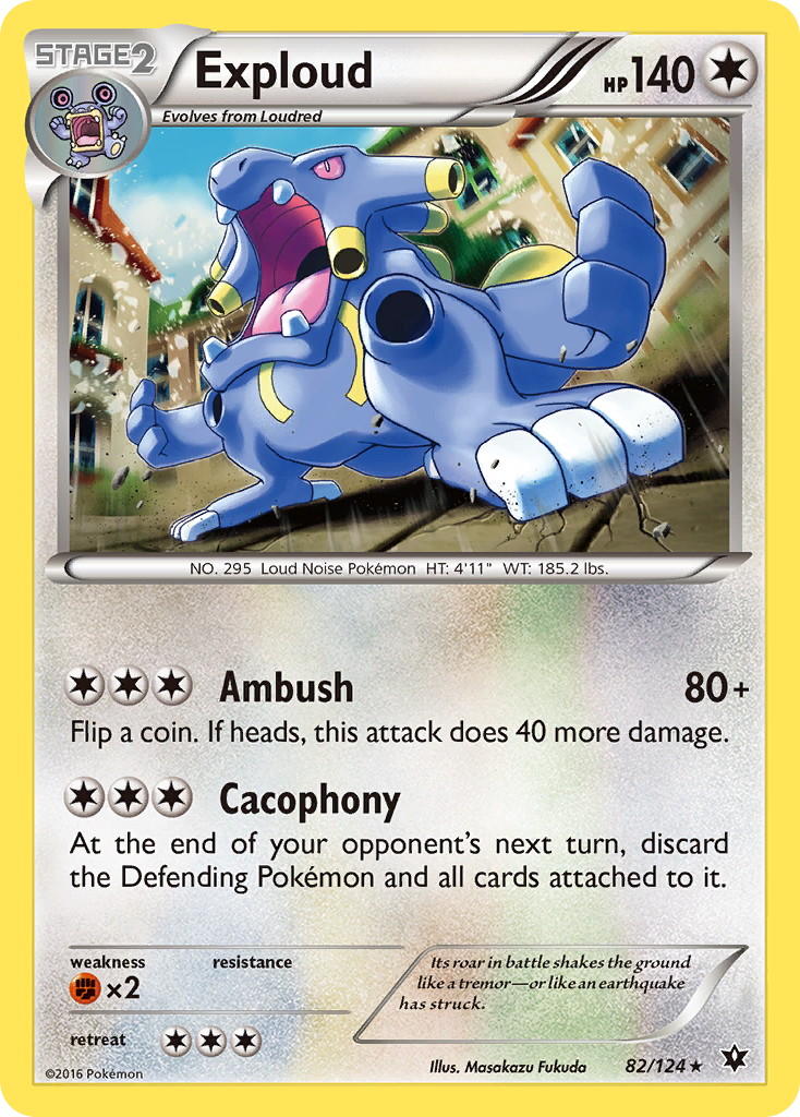 Exploud xy10-82 Rare from Fates Collide Set