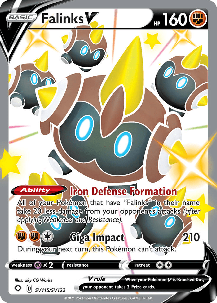 Falinks V swsh45sv-SV115 Rare Holo V from Shining Fates Shiny Vault Set