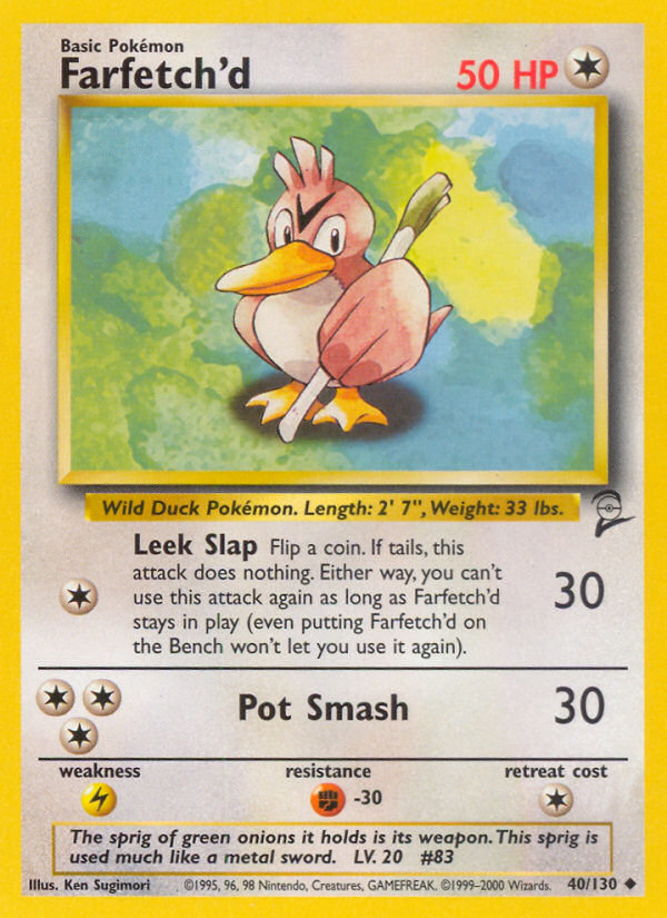 Farfetch’d base4-40 Uncommon from Base Set 2 Set