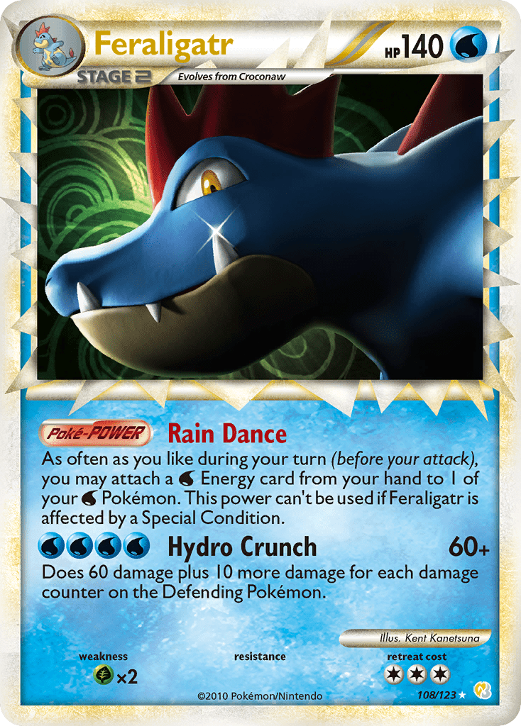 Feraligatr hgss1-108 Rare Prime from HeartGold & SoulSilver Set