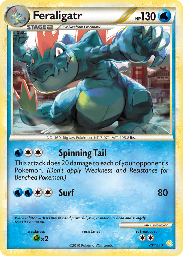 Feraligatr hgss1-20 Rare from HeartGold & SoulSilver Set