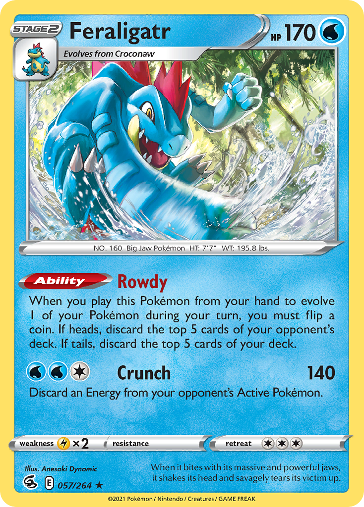 Feraligatr swsh8-57 Rare Holo from Fusion Strike Set