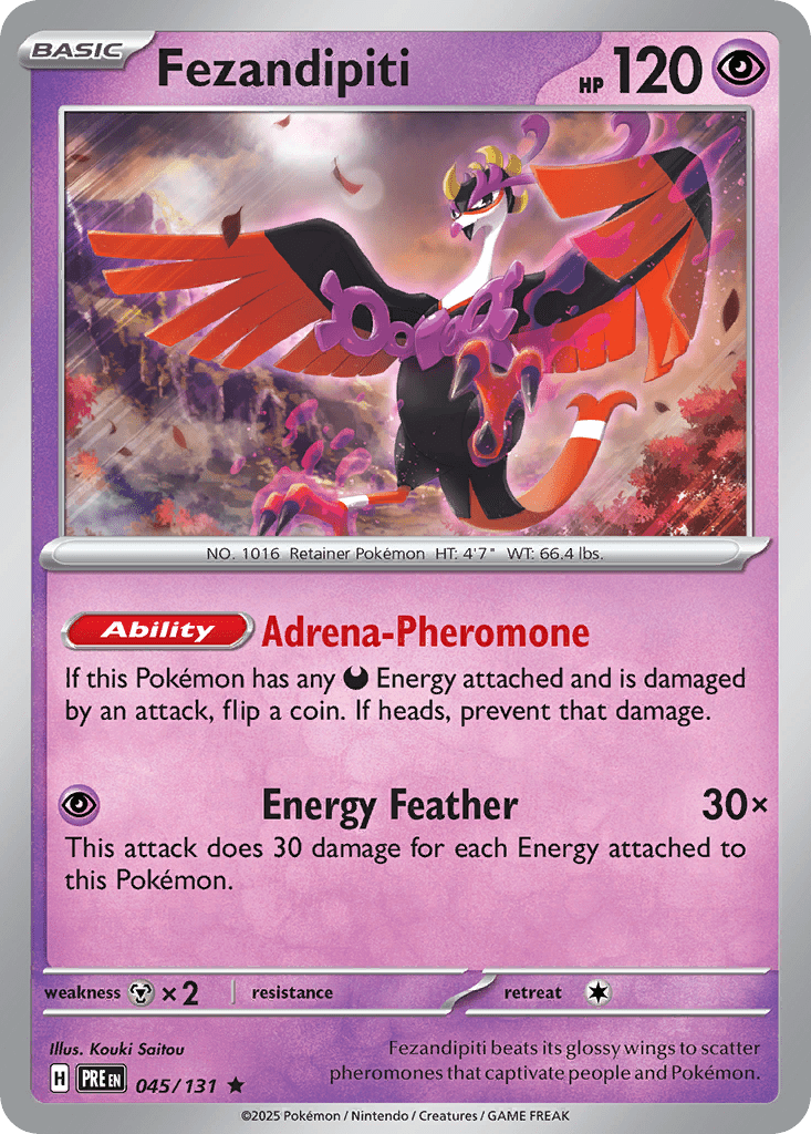 Fezandipiti sv8pt5-45 Rare from Prismatic Evolutions Set