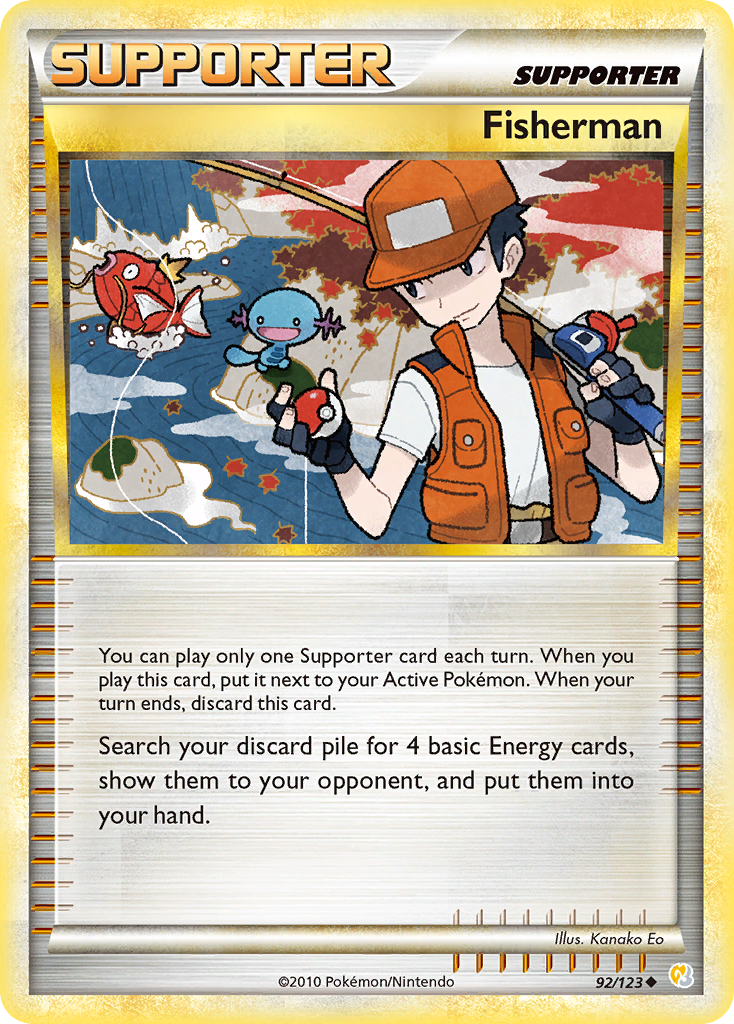 Fisherman hgss1-92 Uncommon from HeartGold & SoulSilver Set