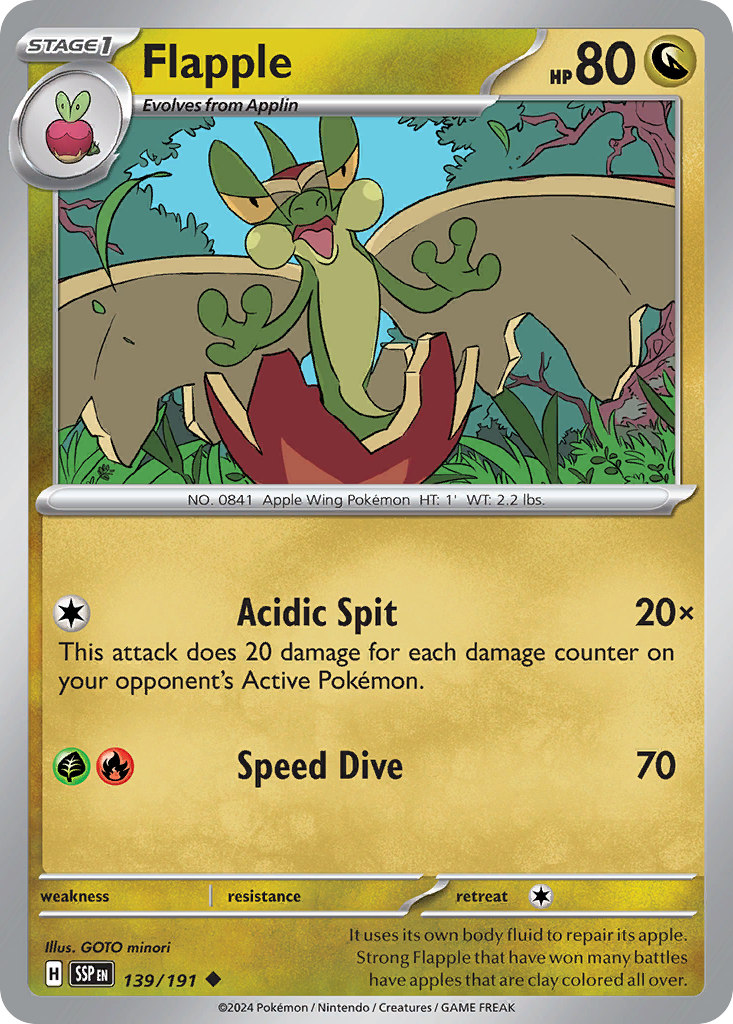 Flapple sv8-139 Uncommon from Surging Sparks Set
