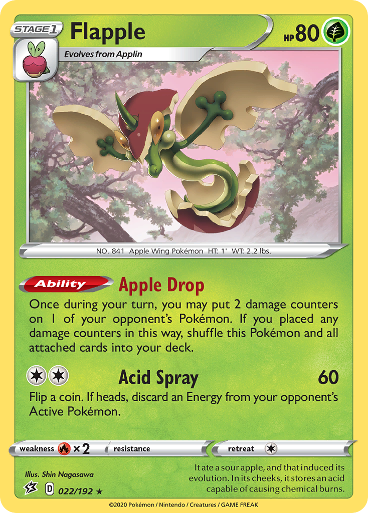 Flapple swsh2-22 Rare Holo from Rebel Clash Set