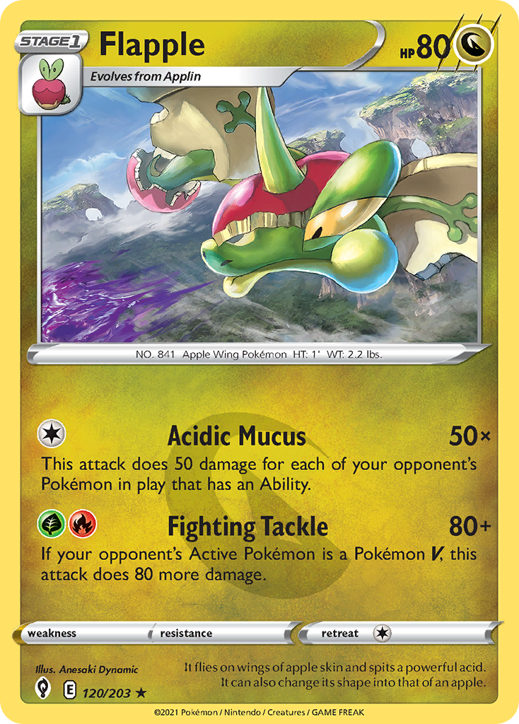 Flapple swsh7-120 Rare from Evolving Skies Set