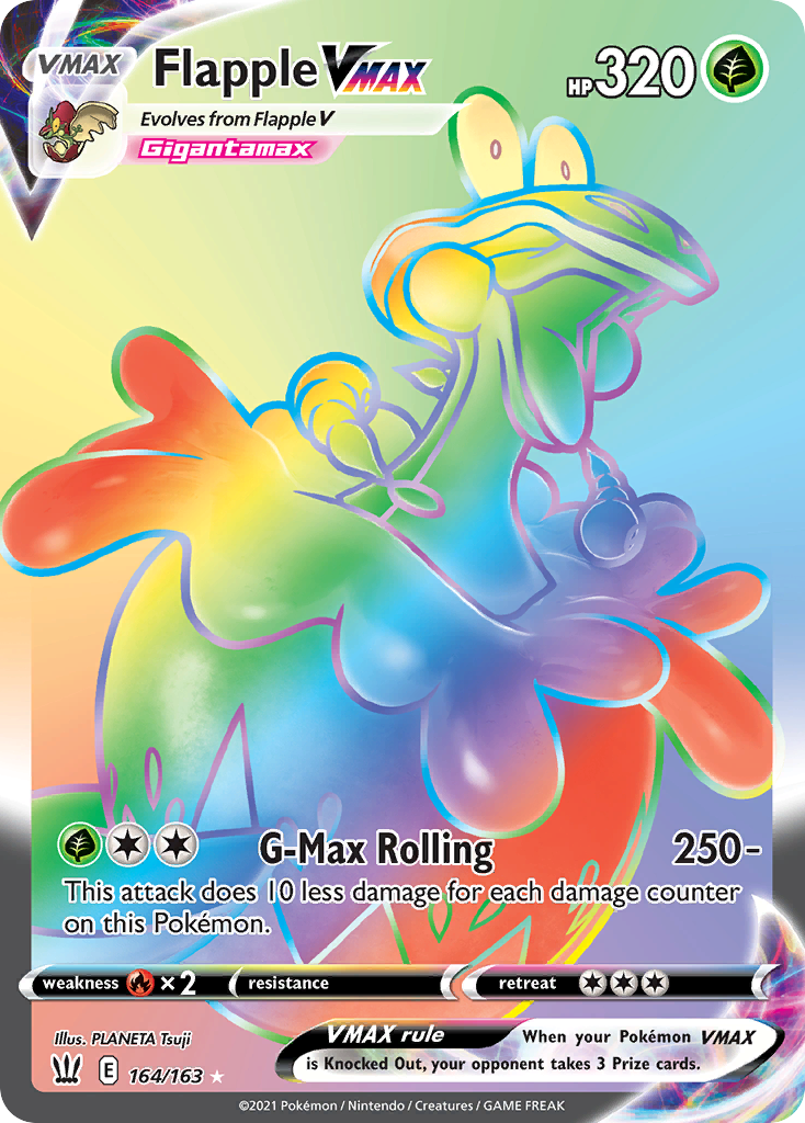 Flapple VMAX swsh5-164 Rare Rainbow from Battle Styles Set