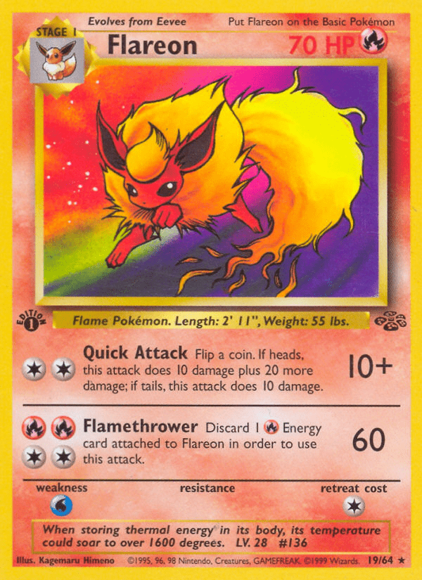 Flareon base2-19 Rare from Jungle Set
