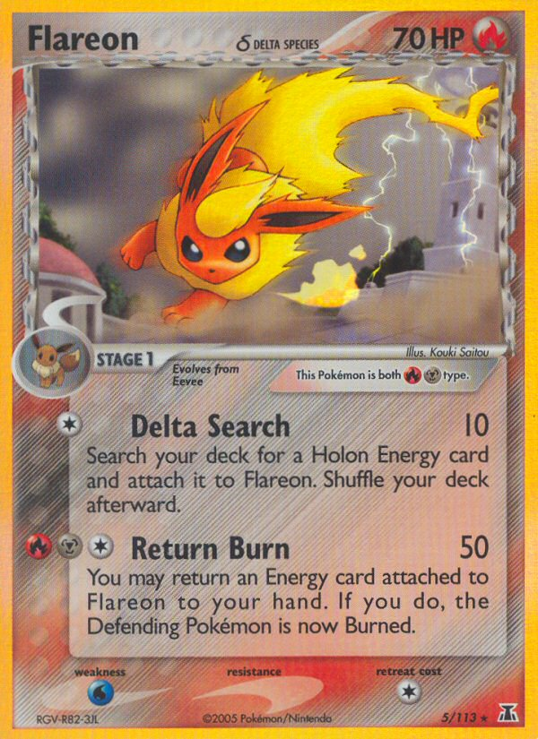 Flareon δ ex11-5 Rare Holo from Delta Species Set