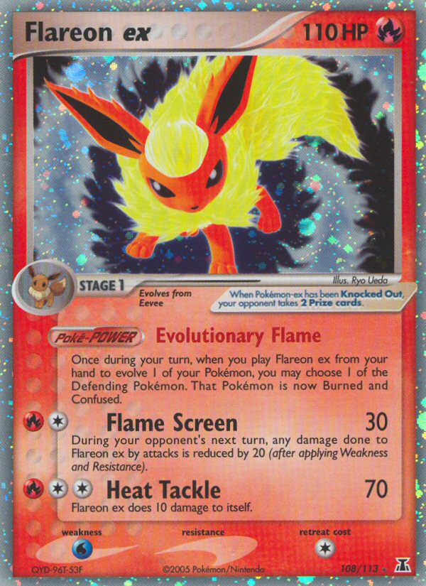 Flareon ex ex11-108 Rare Holo EX from Delta Species Set