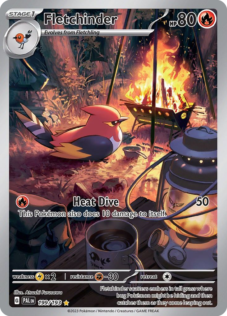 Fletchinder sv2-199 Illustration Rare from Paldea Evolved Set