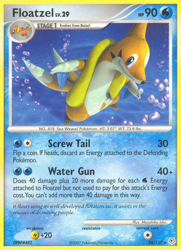 Floatzel dp1-26 Rare from Diamond & Pearl Set