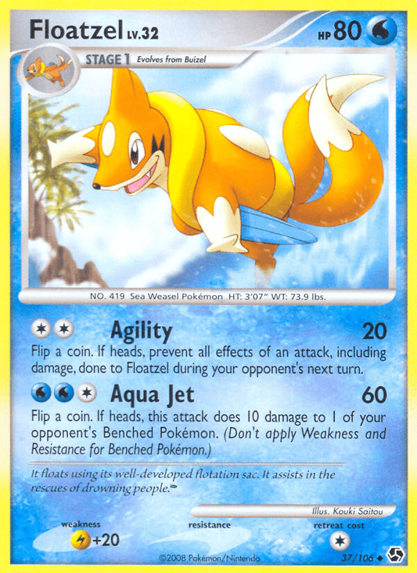 Floatzel dp4-37 Uncommon from Great Encounters Set