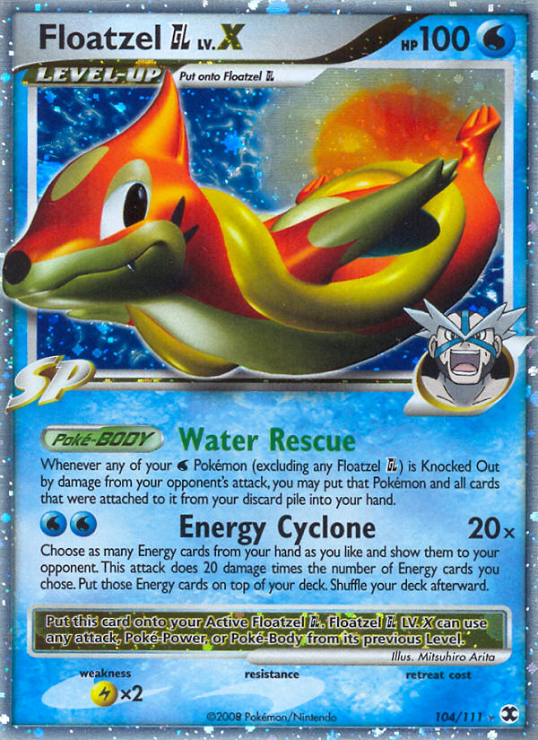 Floatzel GL LV.X pl2-104 Rare Holo LV.X from Rising Rivals Set