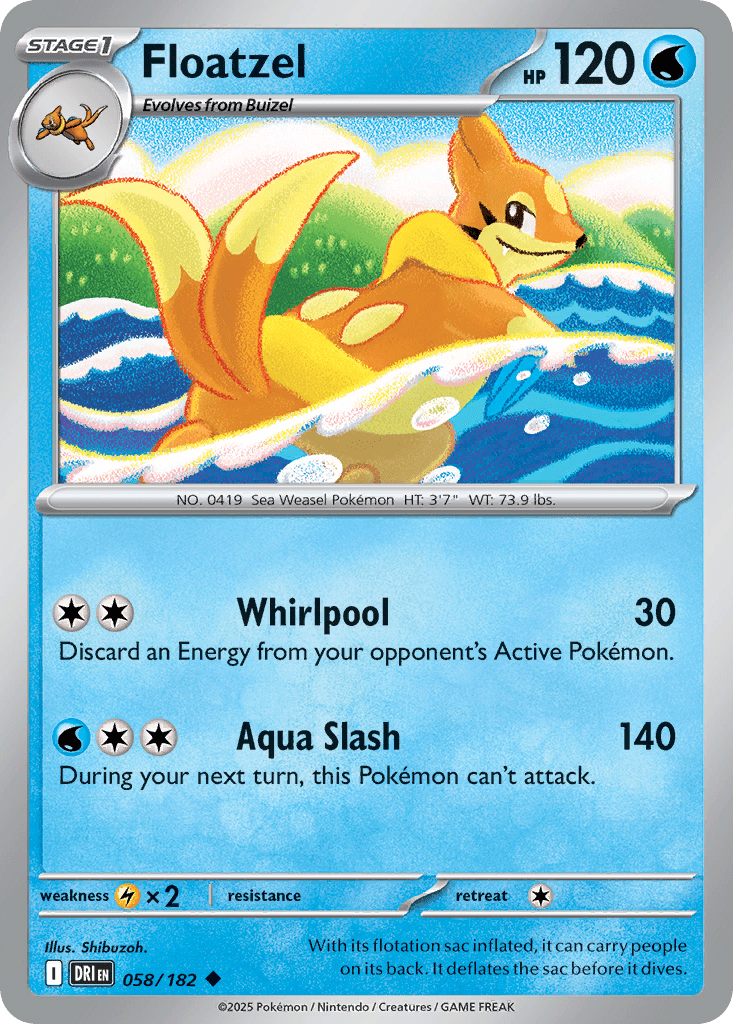 Floatzel sv10-58 Uncommon from Destined Rivals Set