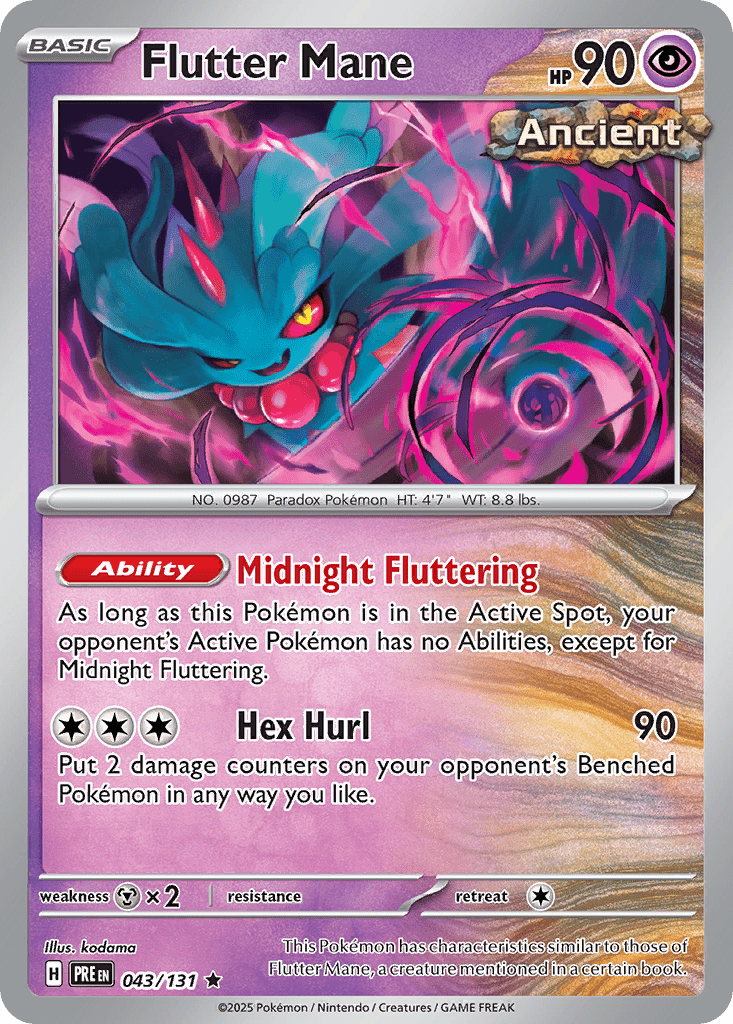 Flutter Mane sv8pt5-43 Rare from Prismatic Evolutions Set