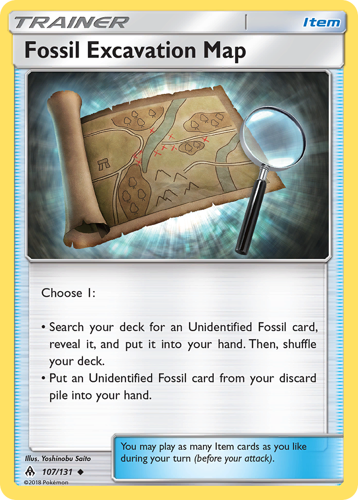 Fossil Excavation Map sm6-107 Uncommon from Forbidden Light Set